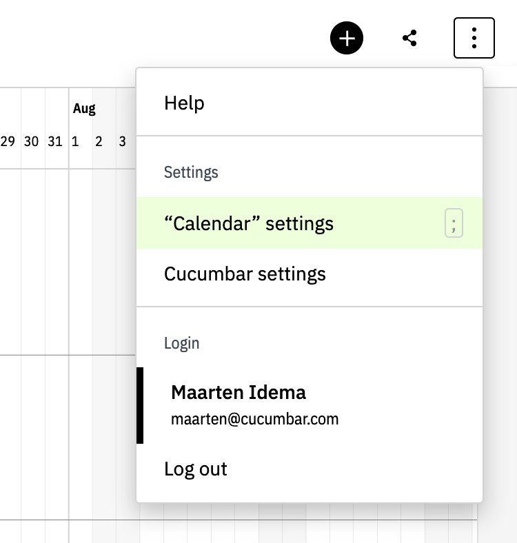 Calendar settings